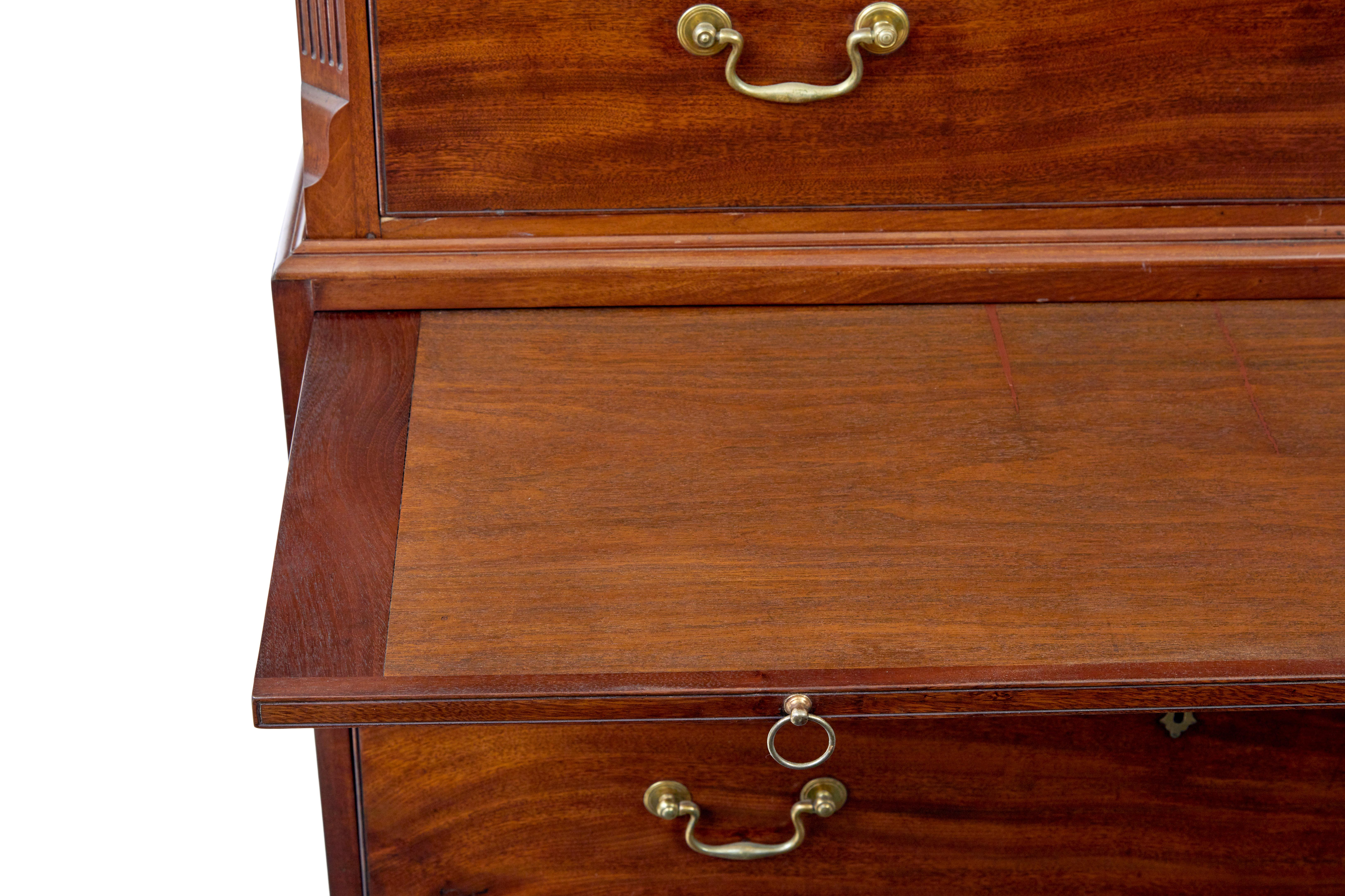 Mahogany Early 19th century channel island mahogany chest on chest For Sale