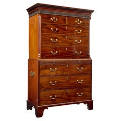 Early 19th century channel island mahogany chest on chest