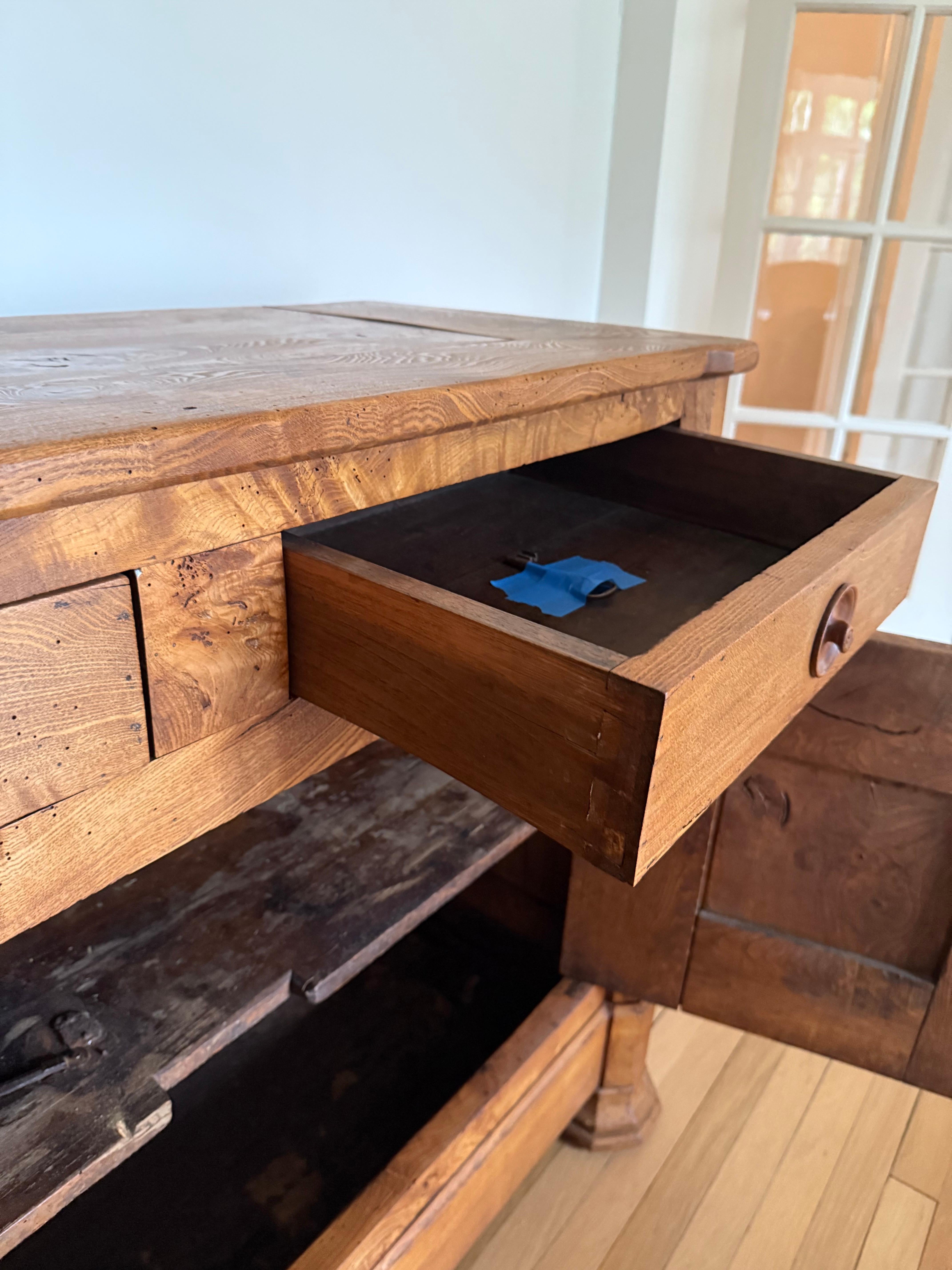 Early 19th Century Charles X French Burr Elm Wood Buffett For Sale 6