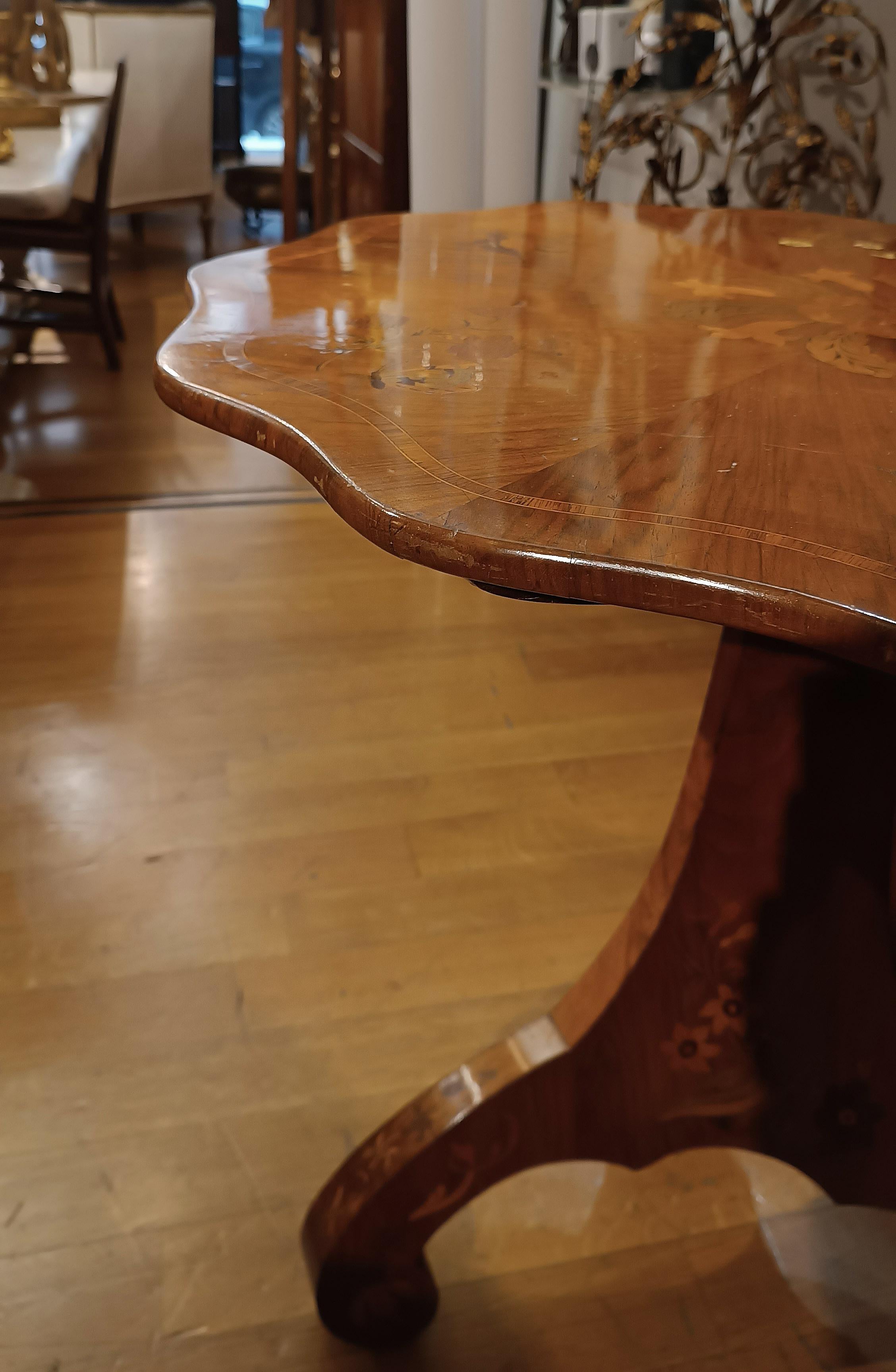 19th Century EARLY 19th CENTURY CHARLES X INLAID “SAIL” TABLE in vendita