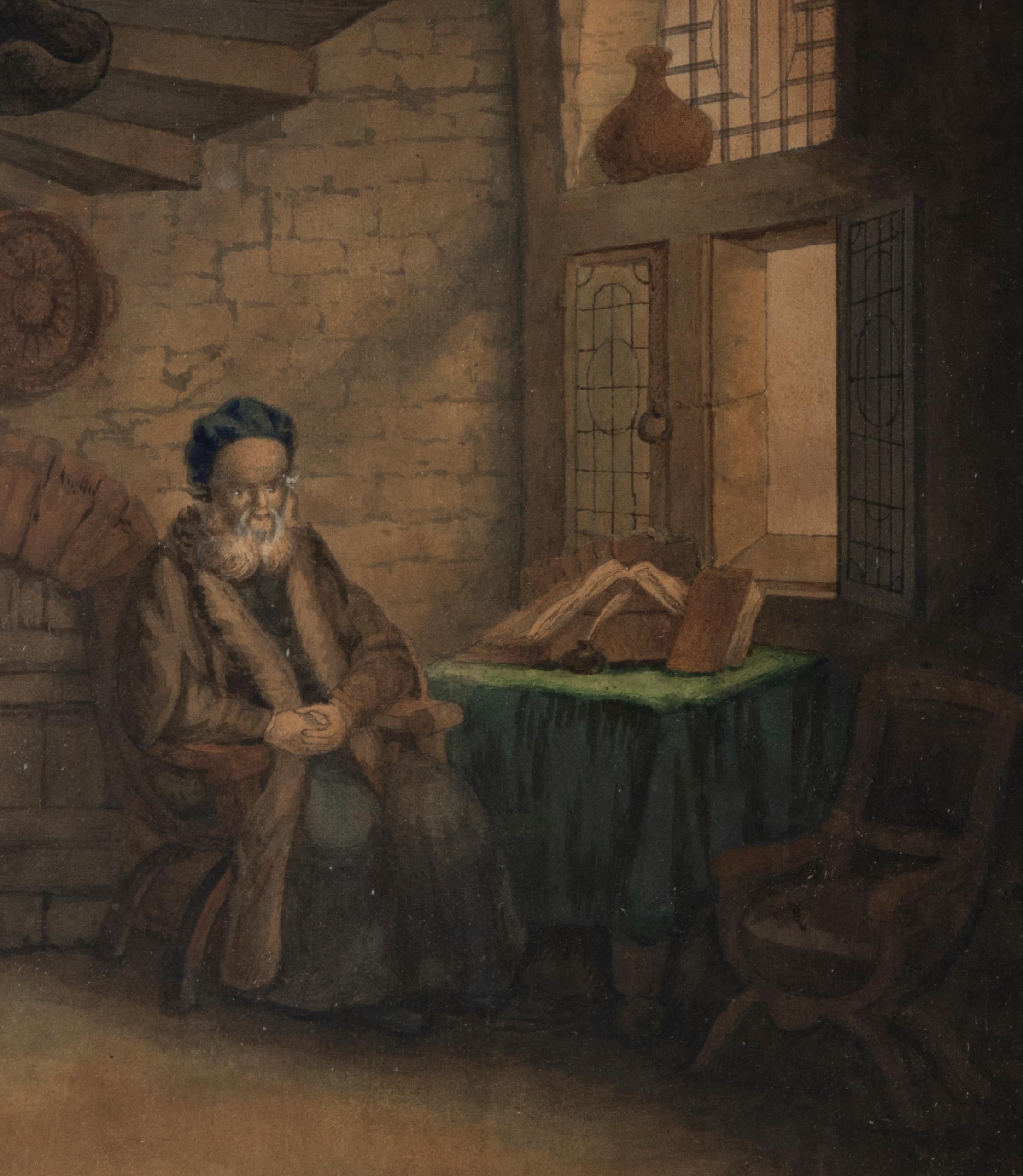 Charles X Gemälde des frühen 19. Jahrhunderts Innenszene mit bemaltem Holzrahmen im Zustand „Gut“ im Angebot in Casteren, Noord-Brabant