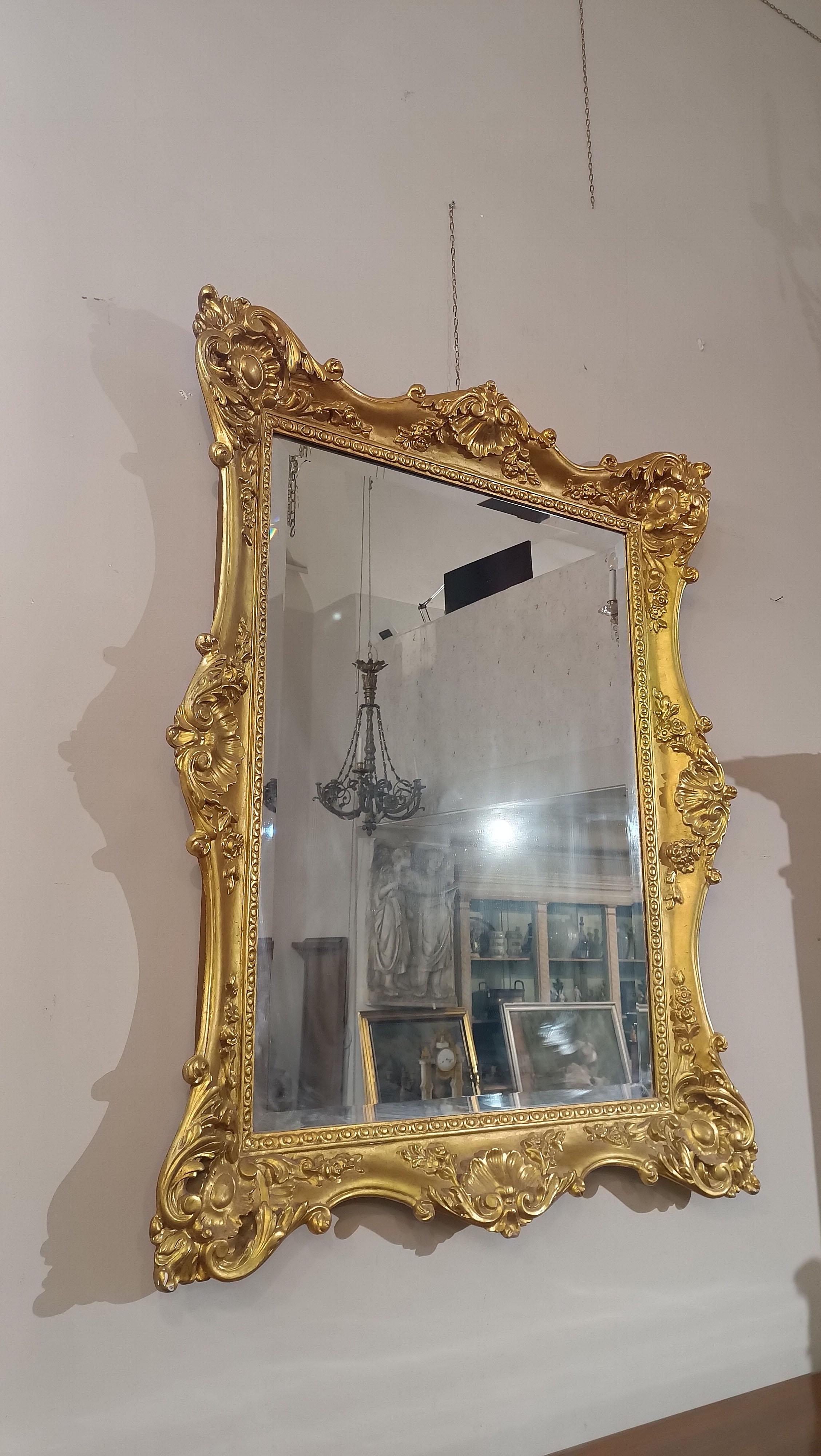 EARLY 19th CENTURY CHARLES X RECTANGULAR MIRROR In Good Condition For Sale In Firenze, FI