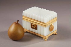 Early 19th Century Charles X White Opaline Jewelry Box