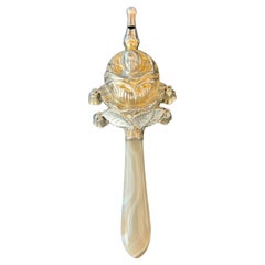 Antique Early 19th Century Chased Silver Rattle With Whistle