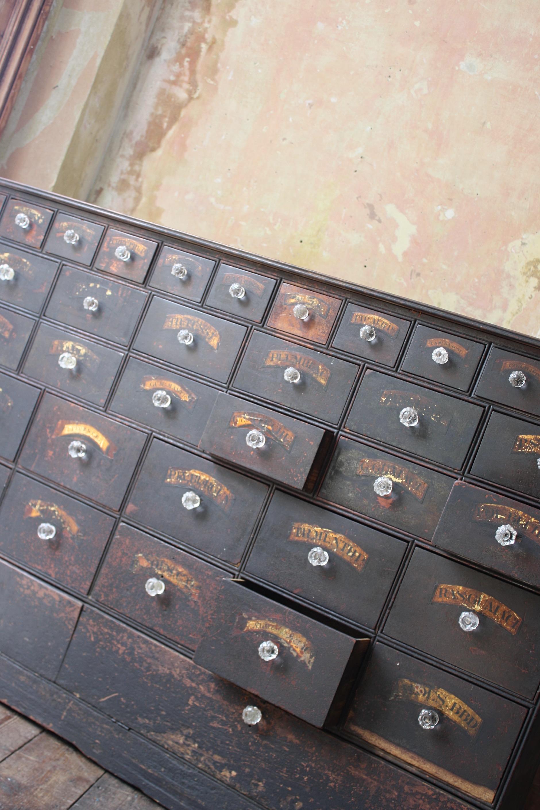Early 19th Century Chemist Apothecary Drug Pharmacy Drawers Bratley Pontefract For Sale 5