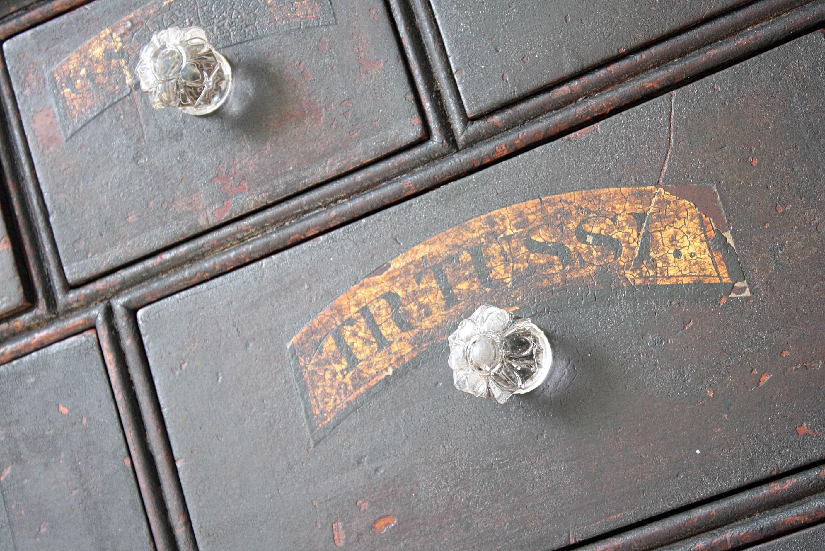 Early 19th Century Chemist Apothecary Drug Pharmacy Drawers Bratley Pontefract For Sale 9