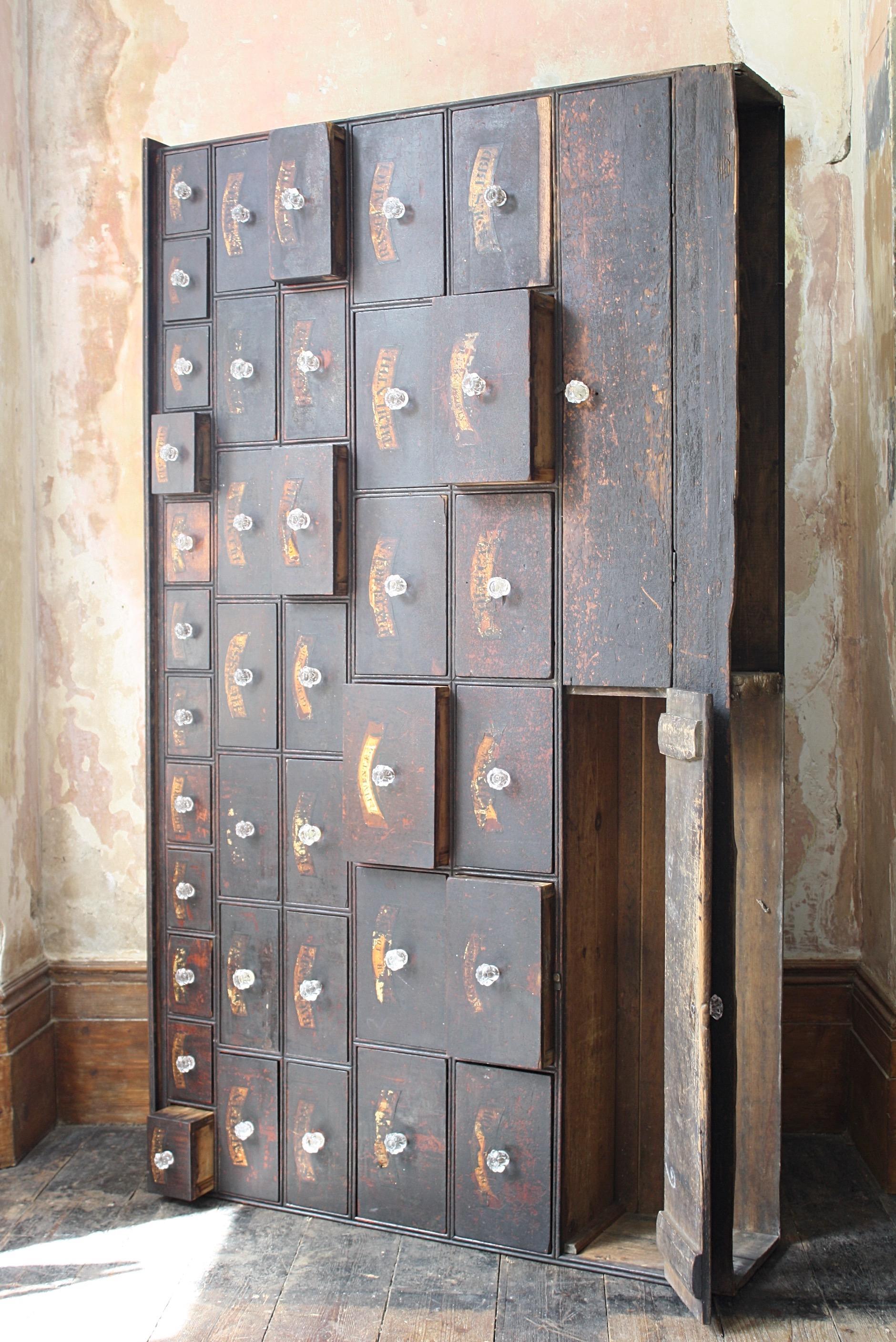 Early 19th Century Chemist Apothecary Drug Pharmacy Drawers Bratley Pontefract For Sale 12