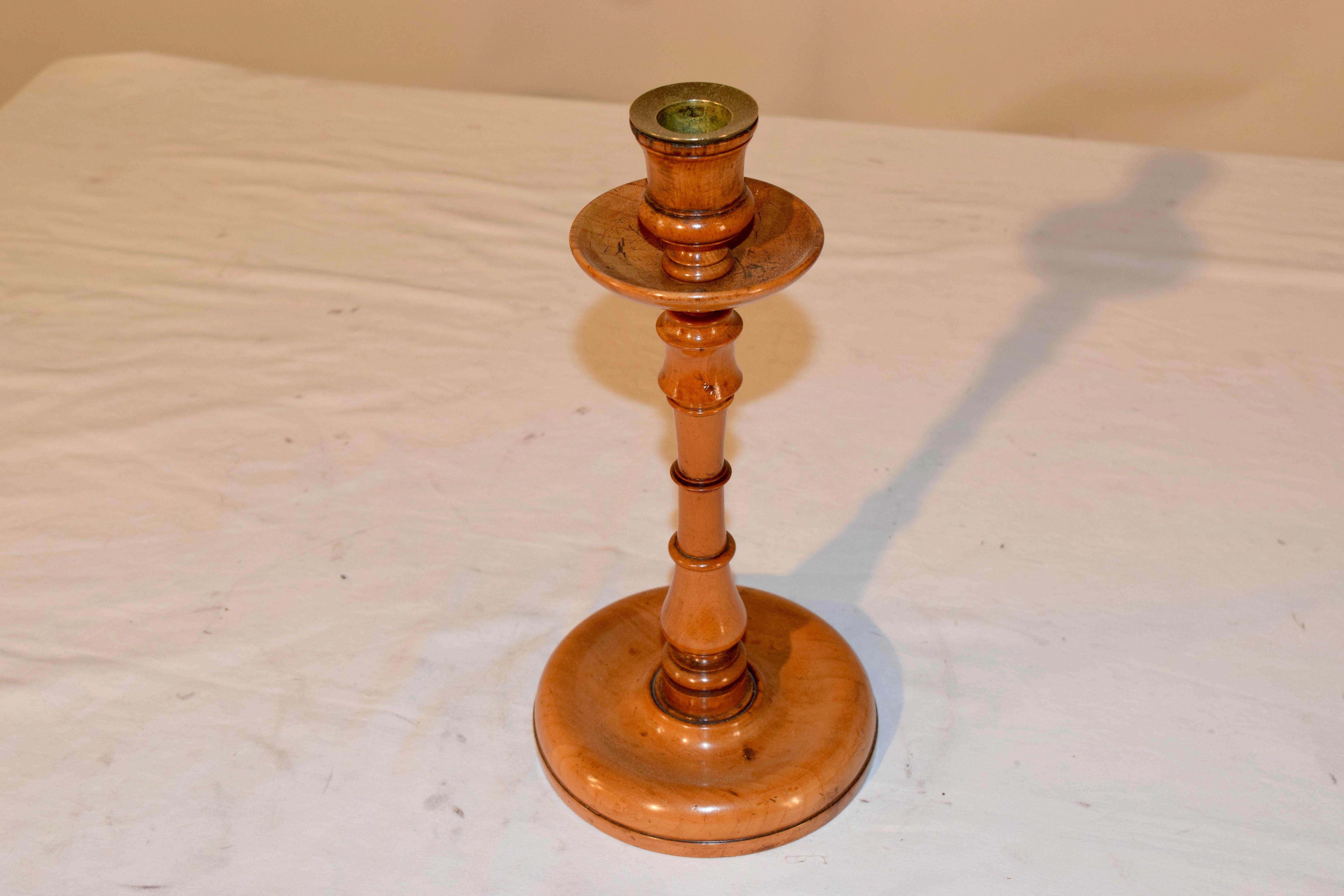English Early 19th Century Cherry Candlestick