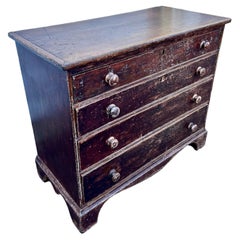 Early 19th Century Chest of Drawers in Original Brown Paint