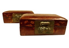 Early 19th Century Chinese Boxes with Oriental Figures, a Pair