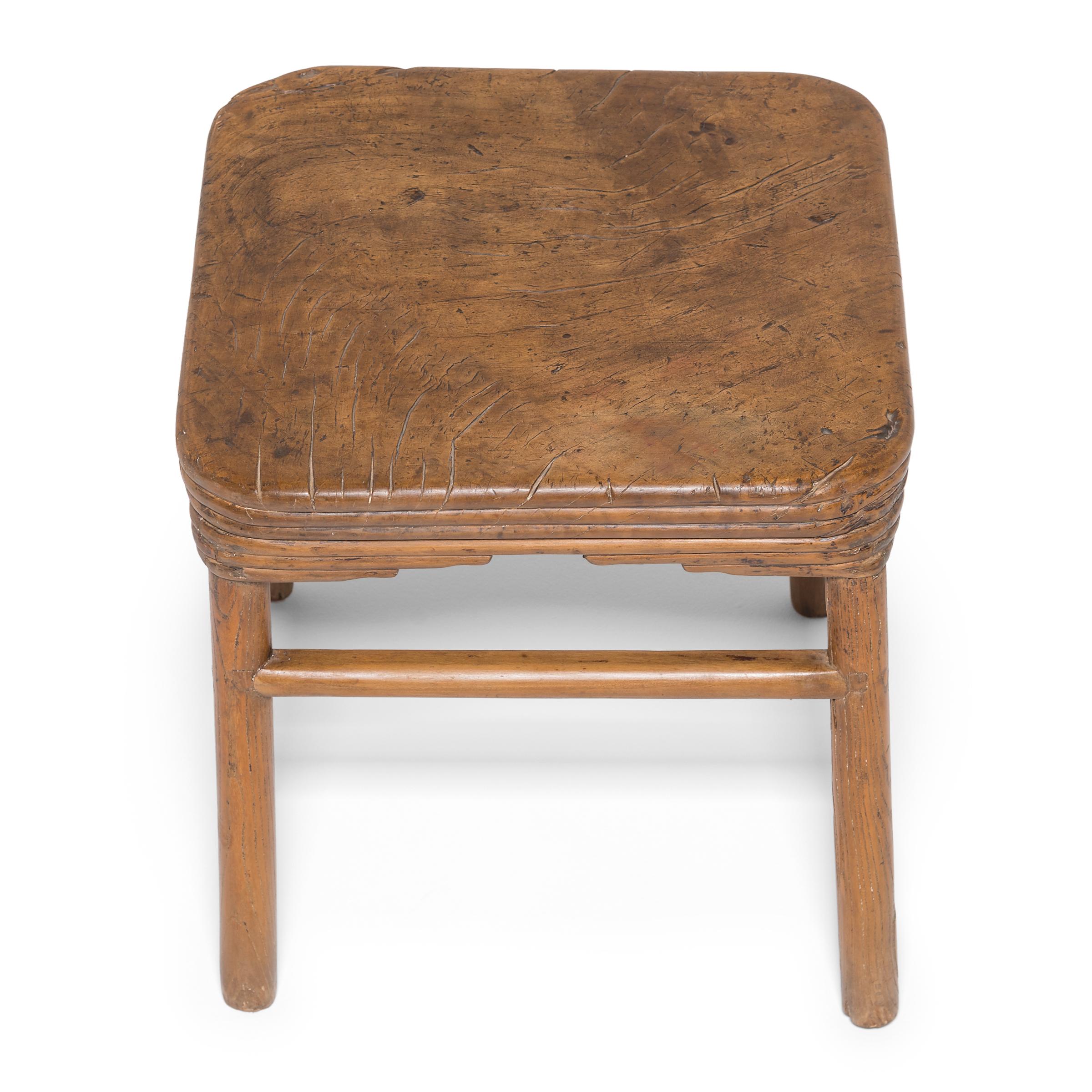 Other Early 19th Century Chinese Burled Top Feng Deng Stool