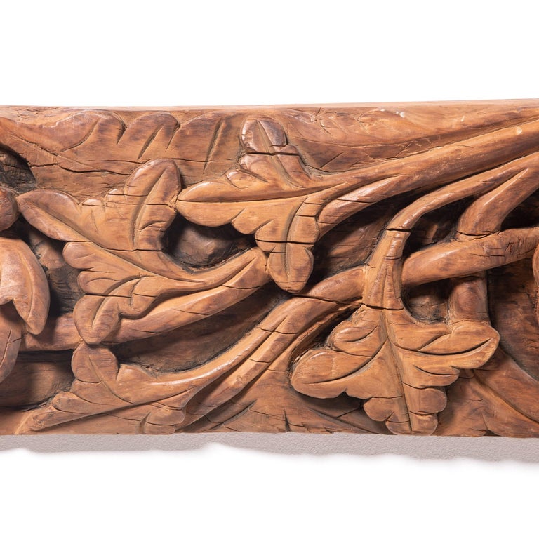 Chinese Pattern Valances Chinese Carved Peony Valance, c. 1800 For Sale at 1stDibs