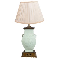 Chinesische Celadon-Vase/Lampe, Celadon, frühes 19. Jahrhundert