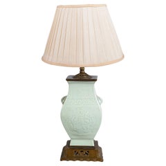 Vase/lampe en céladon chinois du début du 19e siècle