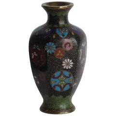 Antique 19th Century Japanese Cloisonné Small Vase, Meiji Period 