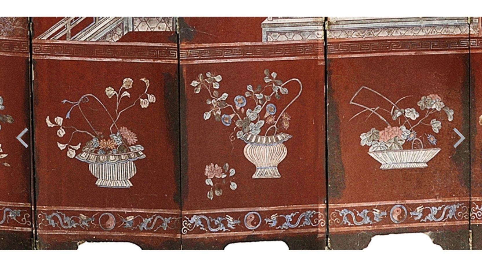 XIXe siècle Paravent chinois en laque de Coromandel du début du 19e siècle en vente