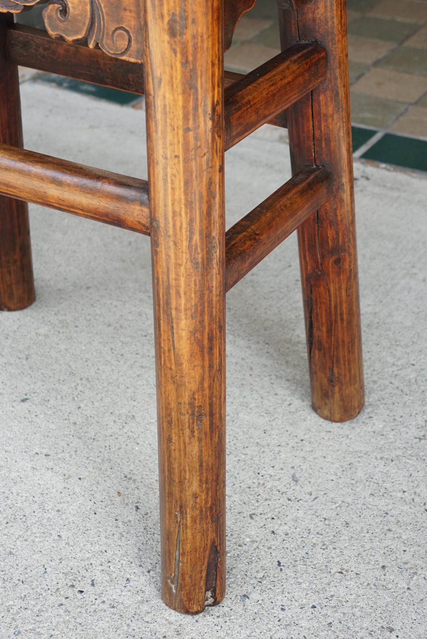 Early 19th Century Chinese Elm Stool or Low Table 4