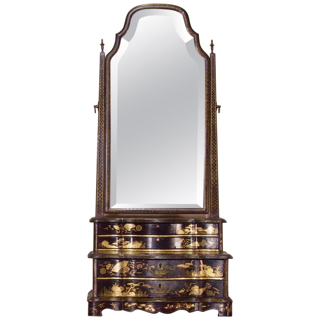 An Early 19th Century Chinese Export Chinoiserie Dressing Table Mirror