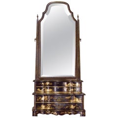 An Early 19th Century Chinese Export Chinoiserie Dressing Table Mirror