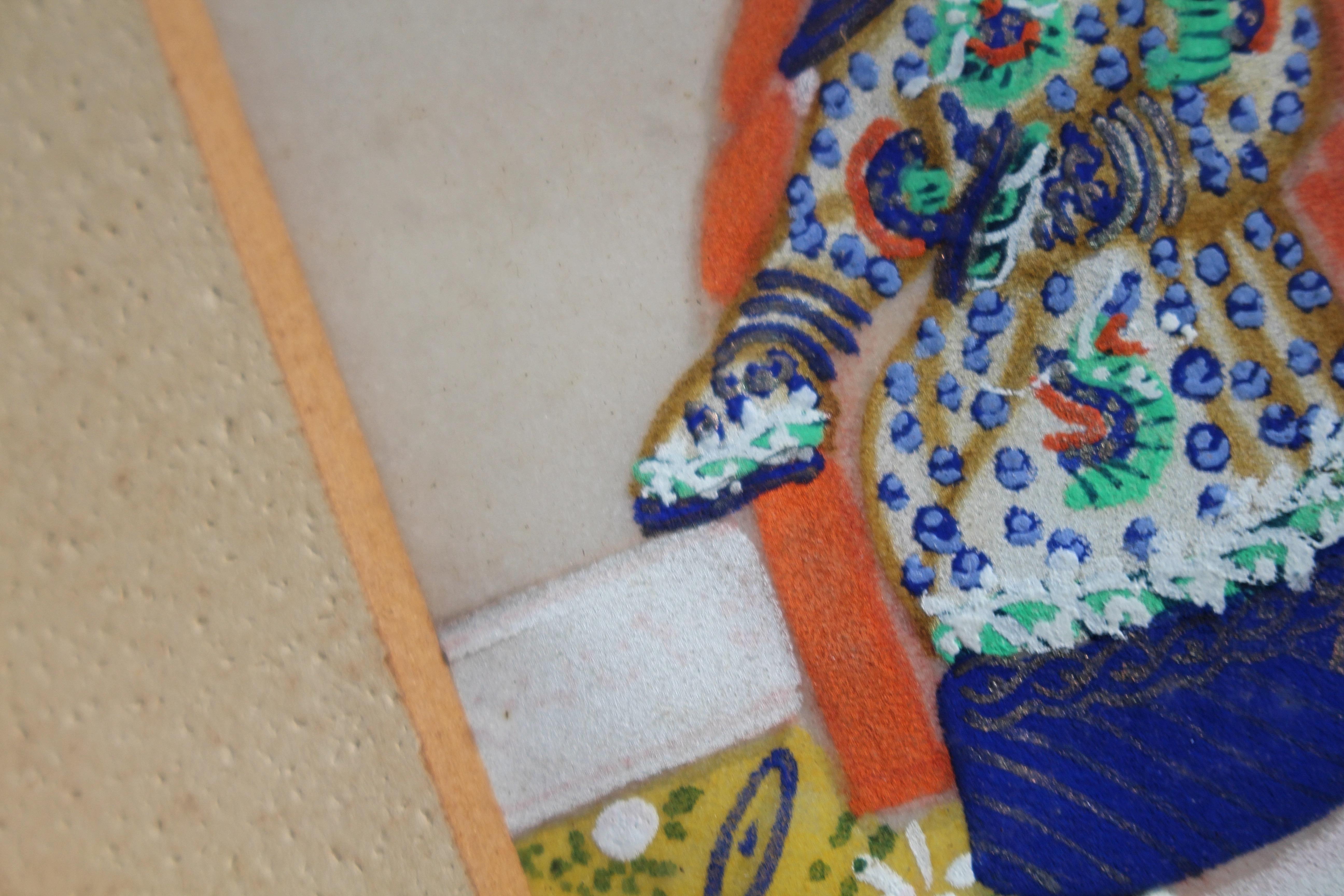 Chinesische Gouache auf Papier des frühen 19. Jahrhunderts Porträt eines königlichen Edelmannes im Angebot 1