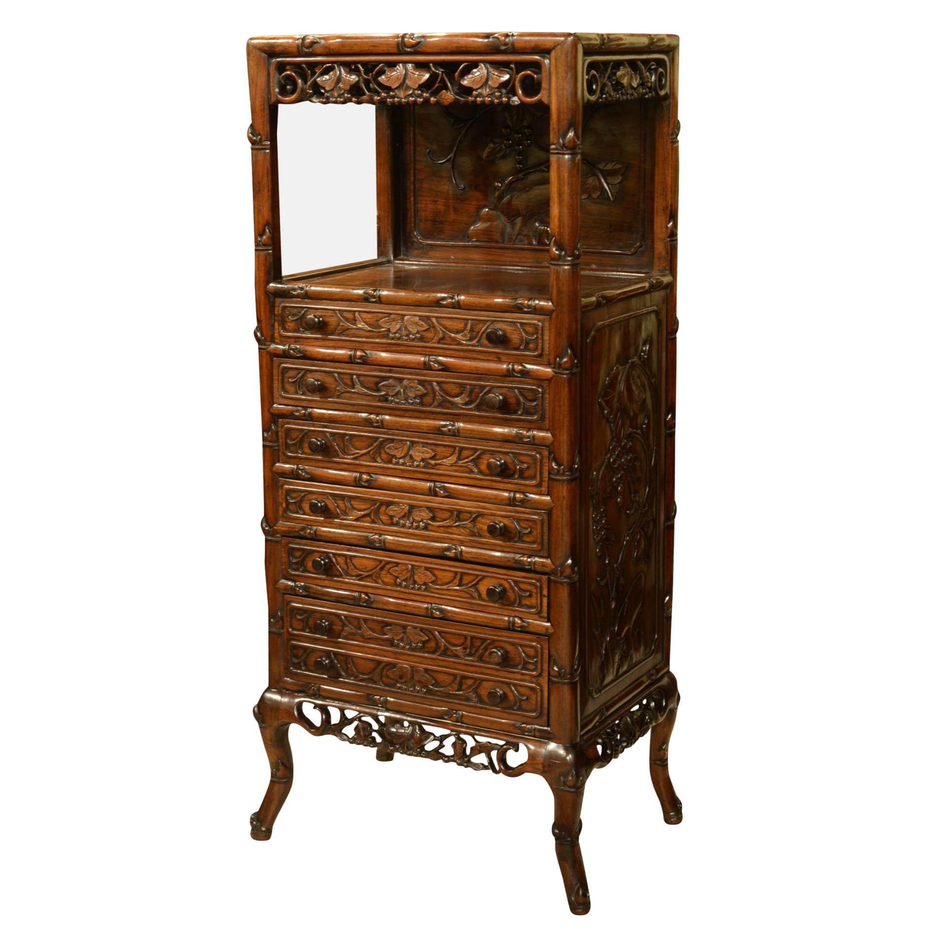 Early 19th Century Chinese Hardwood Tall Chest For Sale
