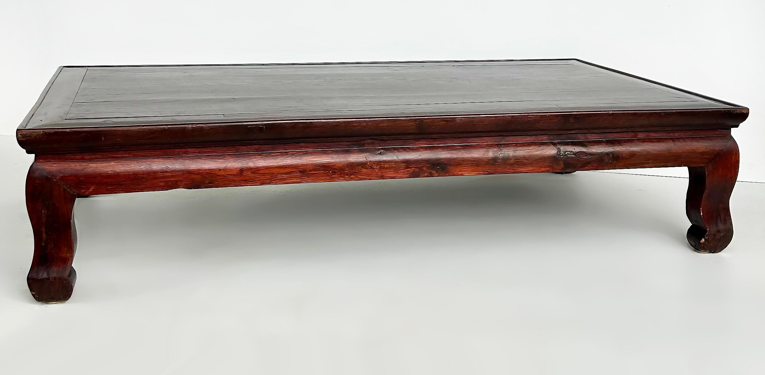 Rustic Early 19th Century Chinese Kang Low Coffee Table For Sale