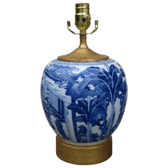 Early 19th Century Chinese Kangxi Period Vase as Lamp, Six Reign Marks