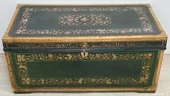 Early 19th Century Chinese Leather Covered Camphor Wood Trunk / Coffee Table