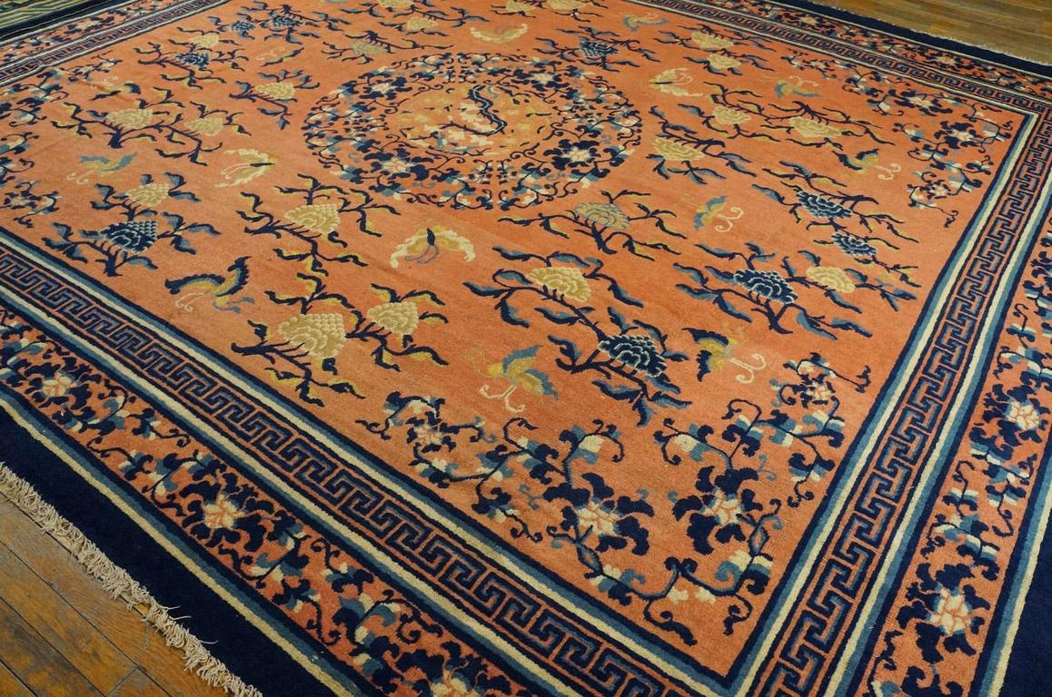 Wool Early 19th Century Chinese Ningxia Carpet ( 10 8
