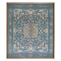Broderie de soie chinoise du début du 19ème siècle ( 3' x 3'7" - 91 x 110 )