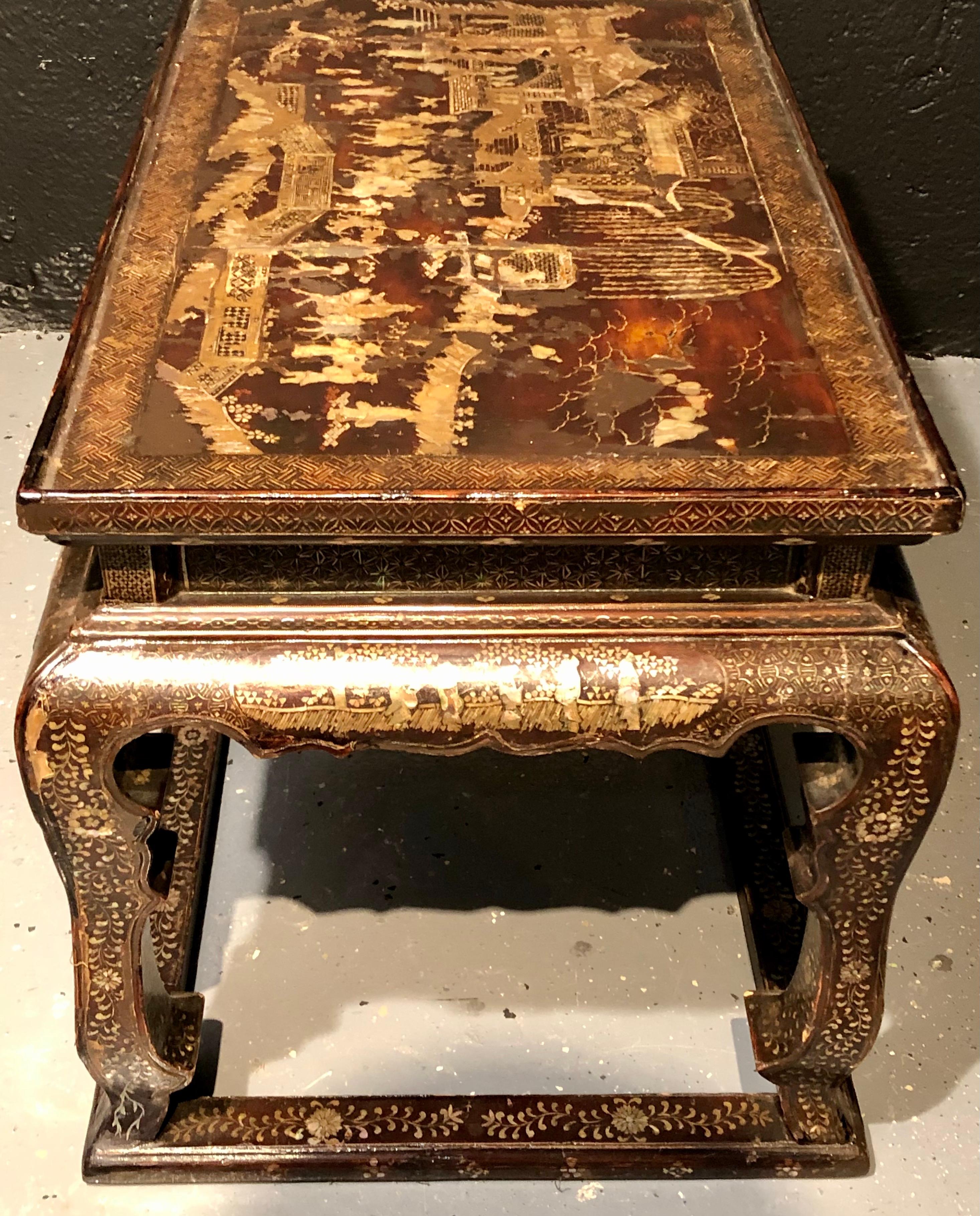 Early 19th Century Chinoiserie Decorated Side, Coffee Table or Stool 7