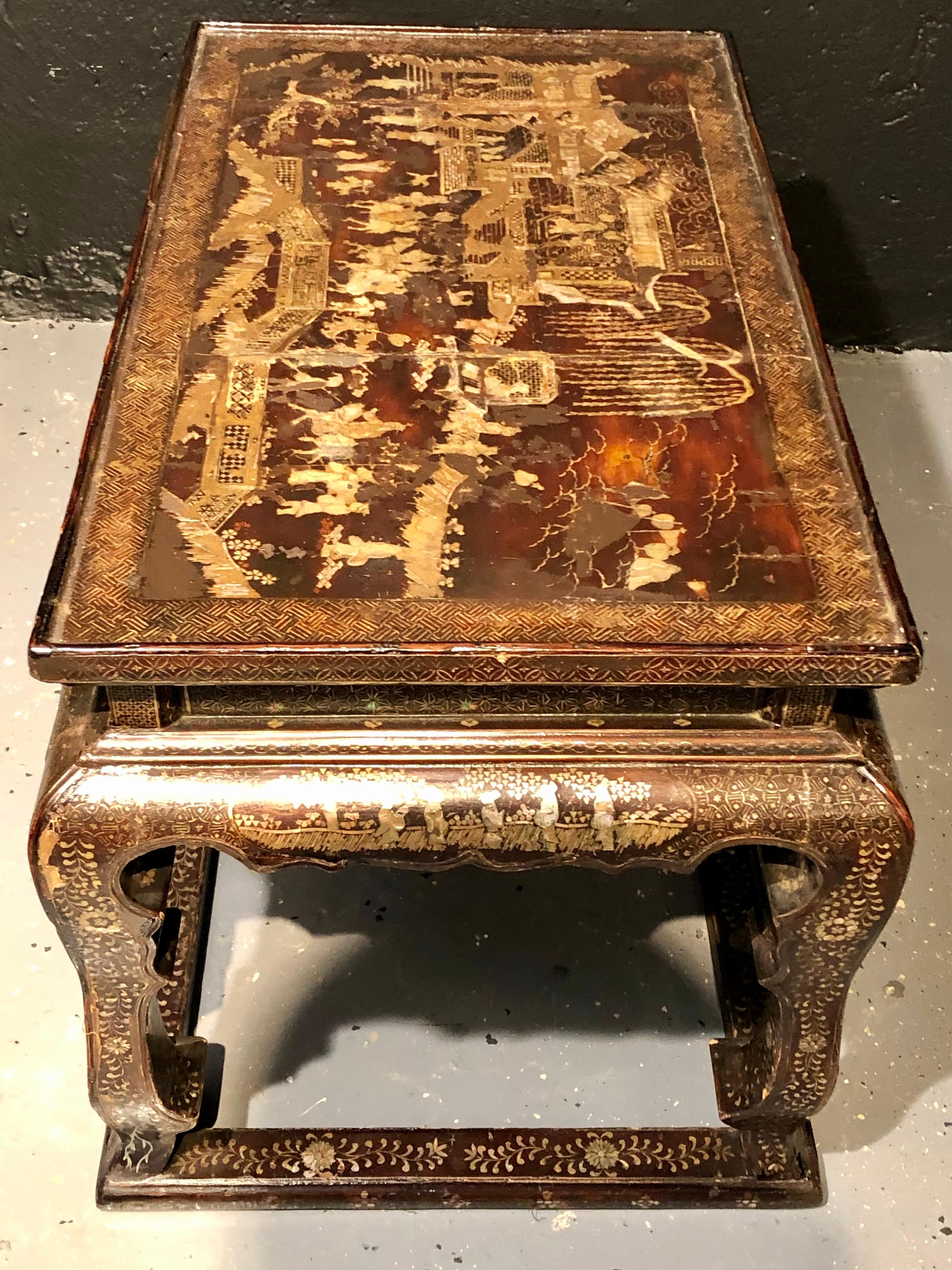Early 19th Century Chinoiserie Decorated Side, Coffee Table or Stool 8