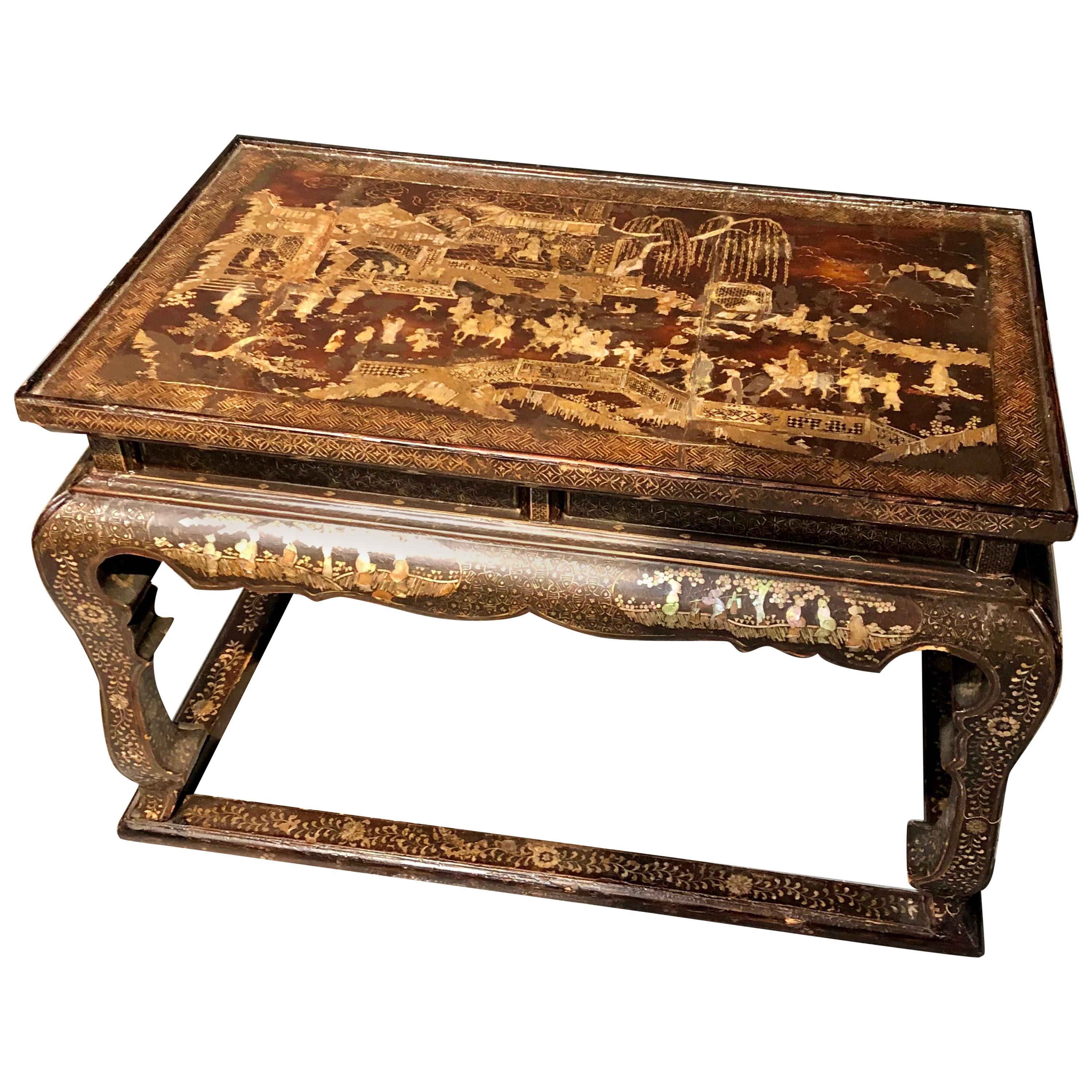 Early 19th Century Chinoiserie Decorated Side, Coffee Table or Stool