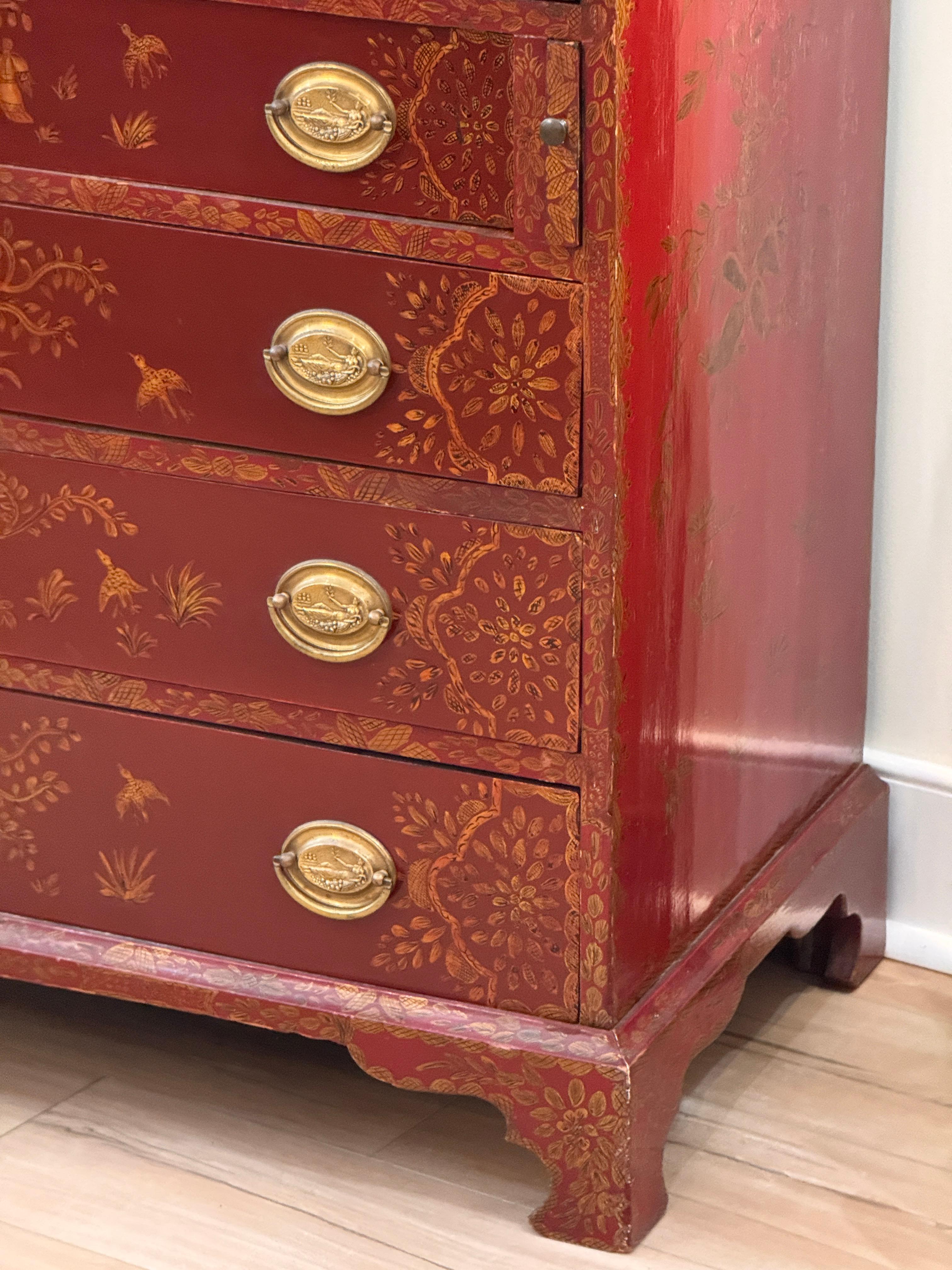 Specchio Libreria Chinoiserie dell'inizio del XIX secolo in vendita