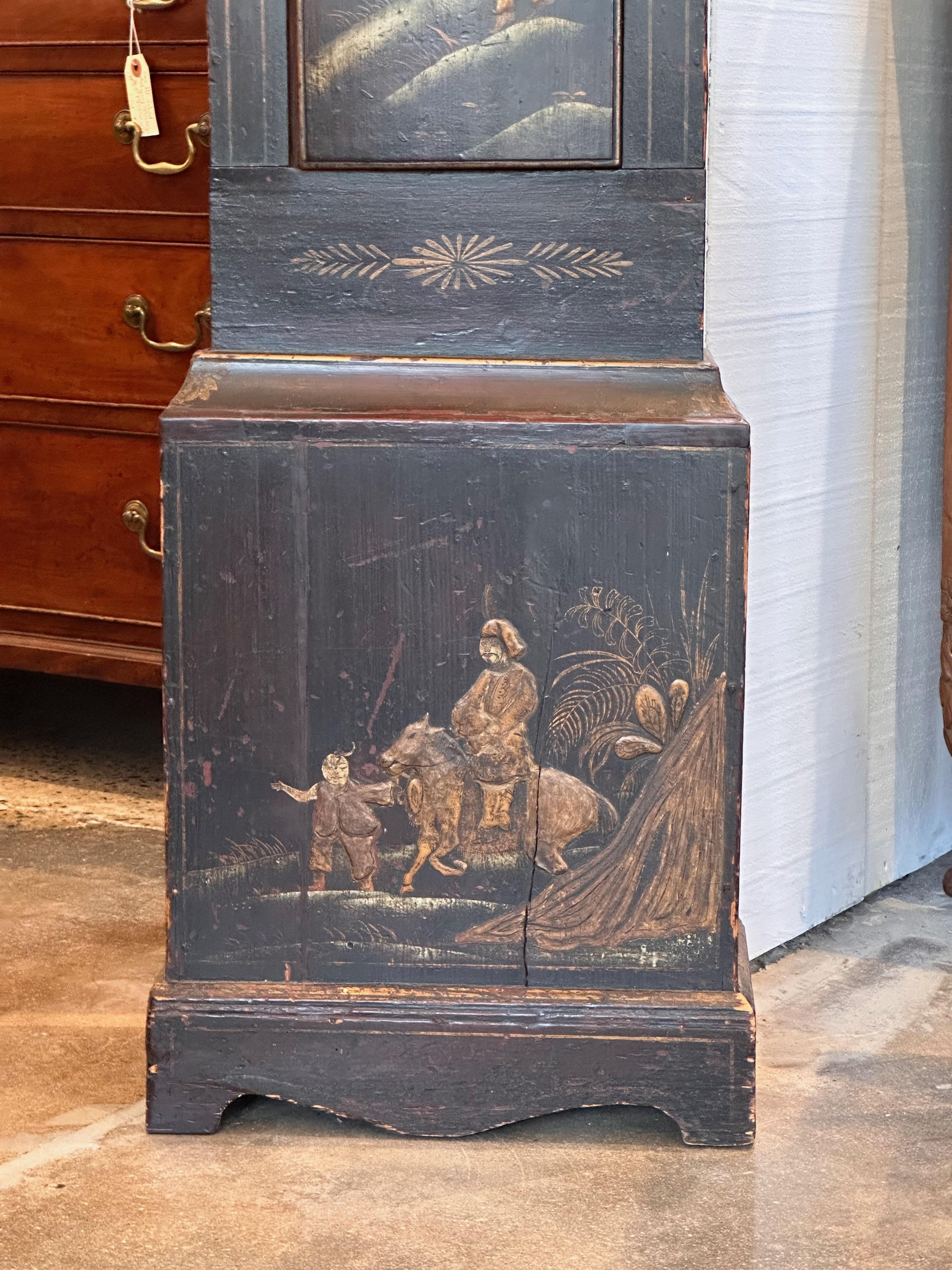 Early 19th Century Chinoiserie Tall Clock For Sale 5