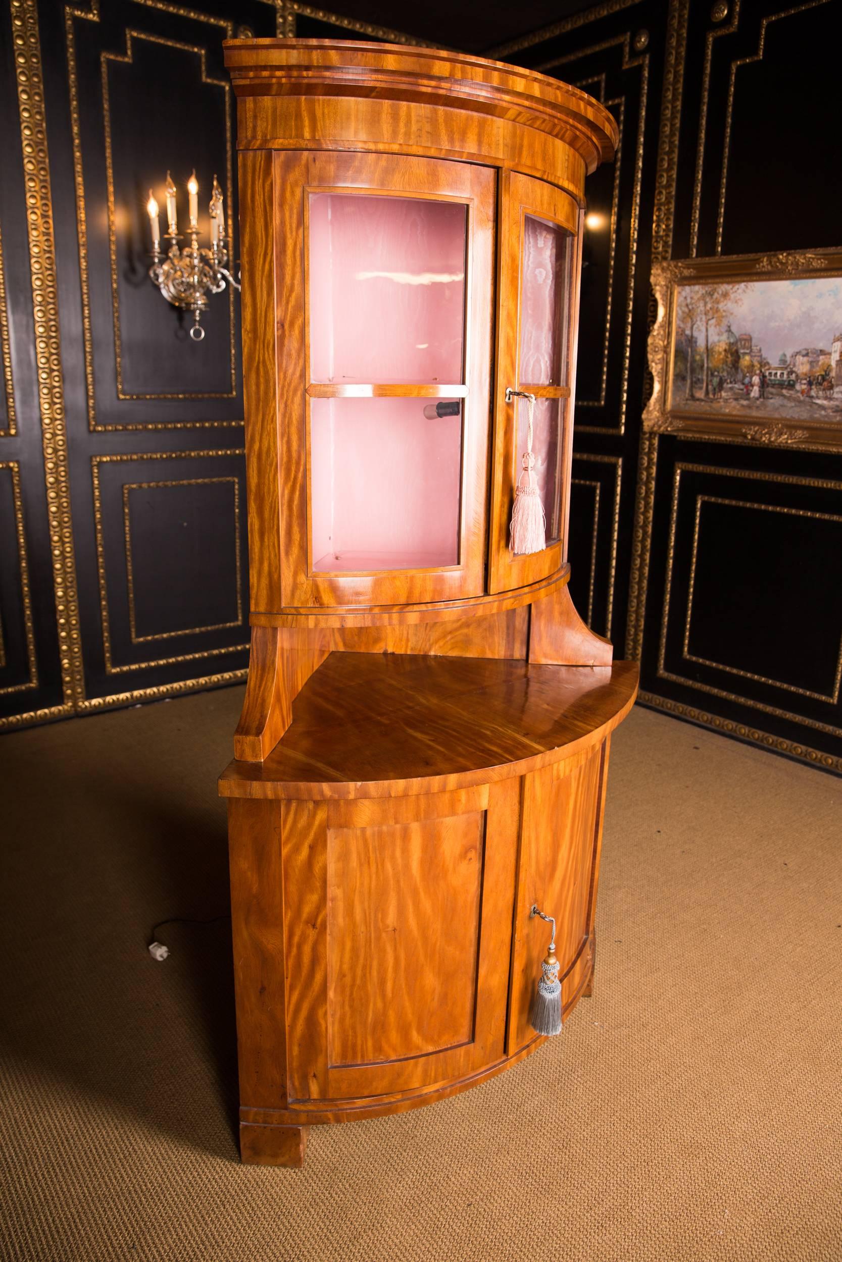 Early 19th Century Classic Biedermeier Corner Vitrine from South Germany 1