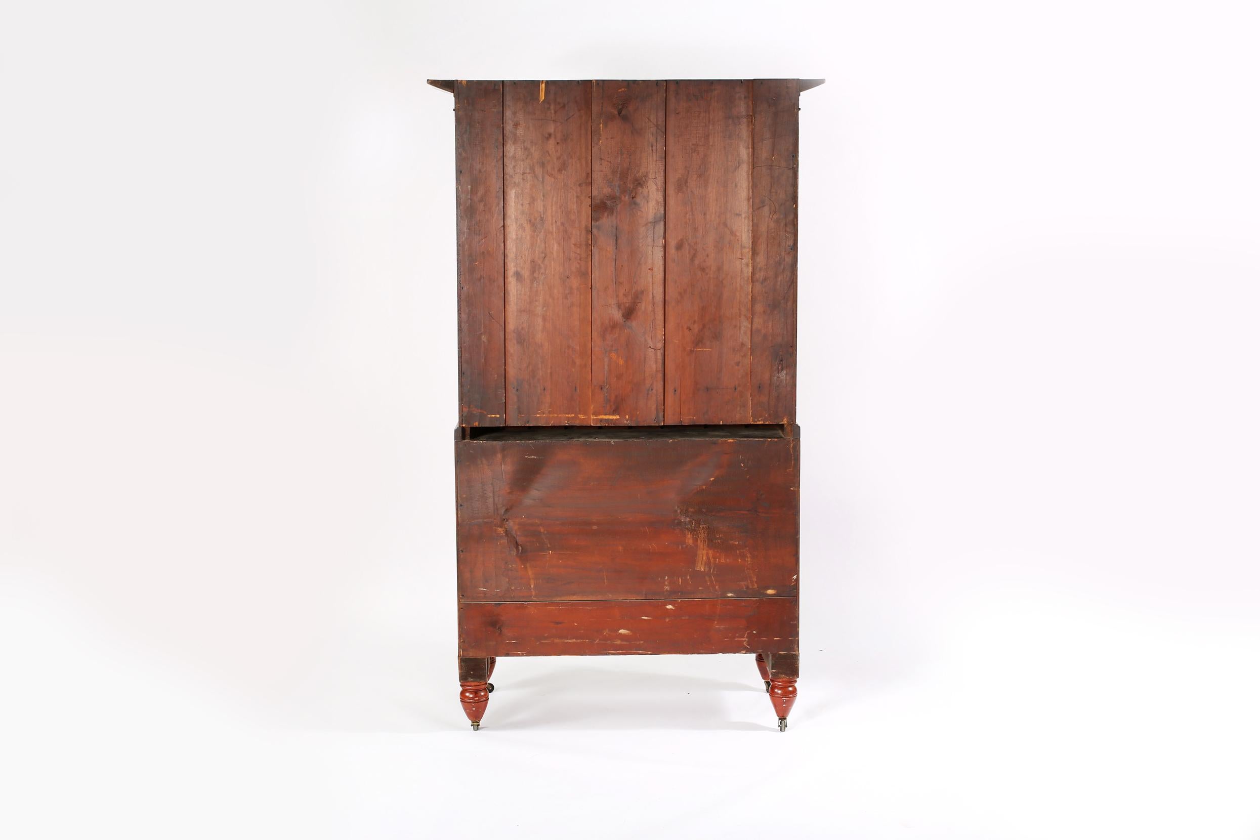 Early 19th Century Classical English Regency Bookcase Secretary Desk For Sale 5