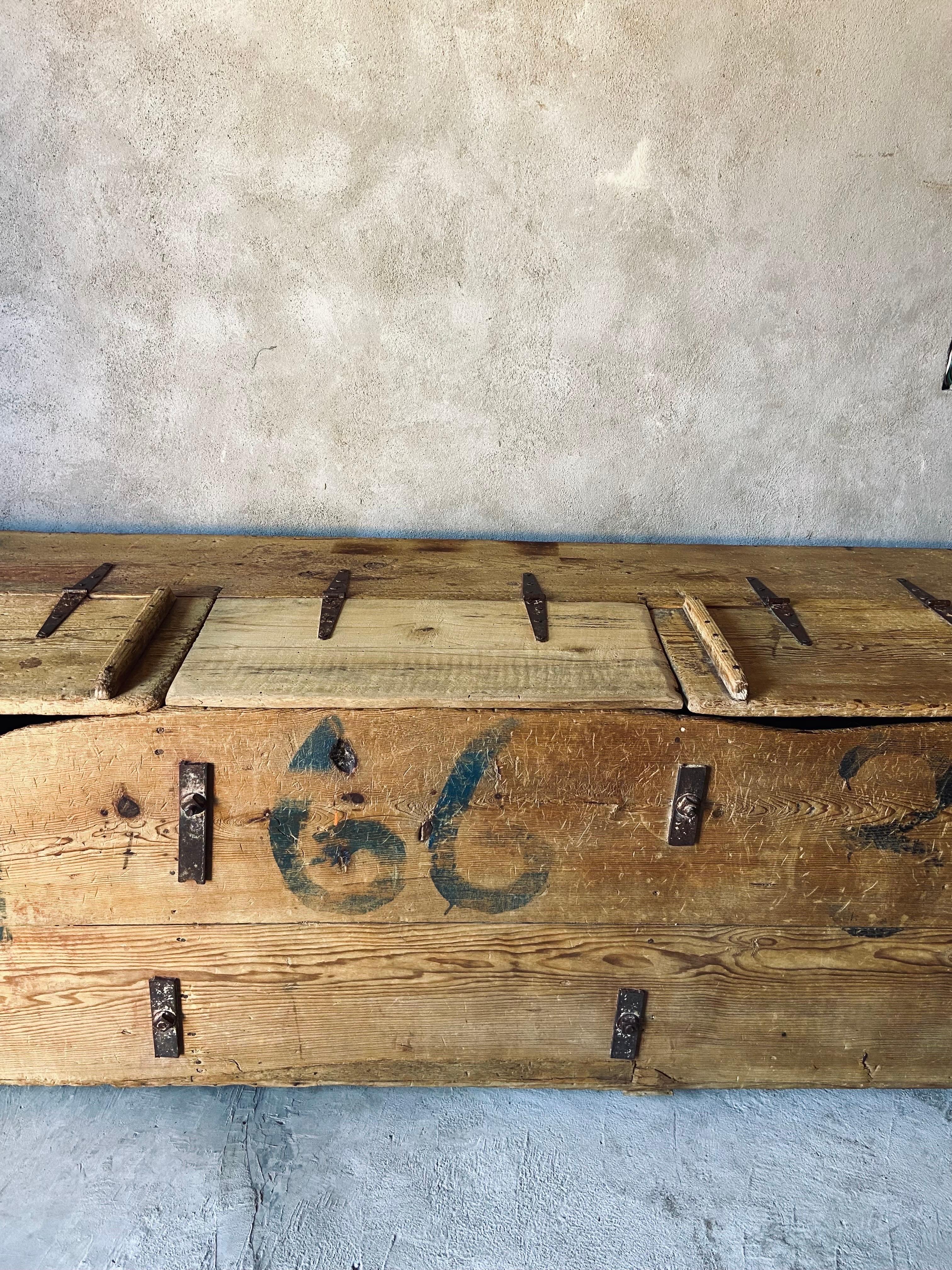 Mexican Early 19th Century  Colonial Storage Chest From Mexico