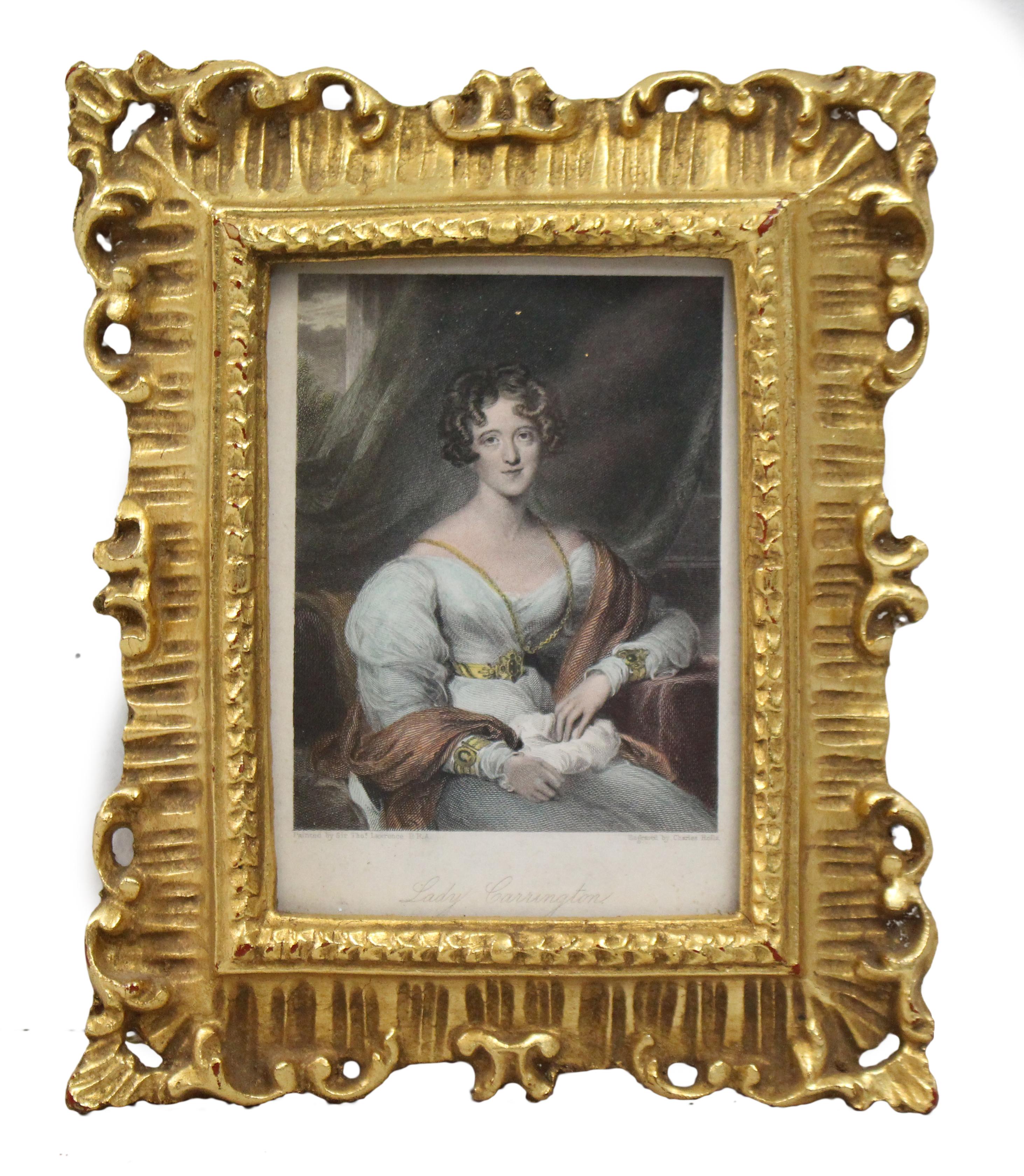 Gerahmtes Mezzotinto von Lady Carrington aus dem frühen 19. Jahrhundert nach Sir Thomas Lawrence

Ein feiner kolorierter Schabkunststich von Lady Carrington aus dem frühen 19. Jahrhundert, gestochen von Charles Rolls (Brite, aktiv 1820-1832) nach