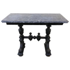 Early 19th Century Console Black Marble Table Walnut