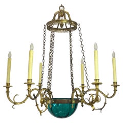 Early 19th Century Continental Bronze and Glass Chandelier