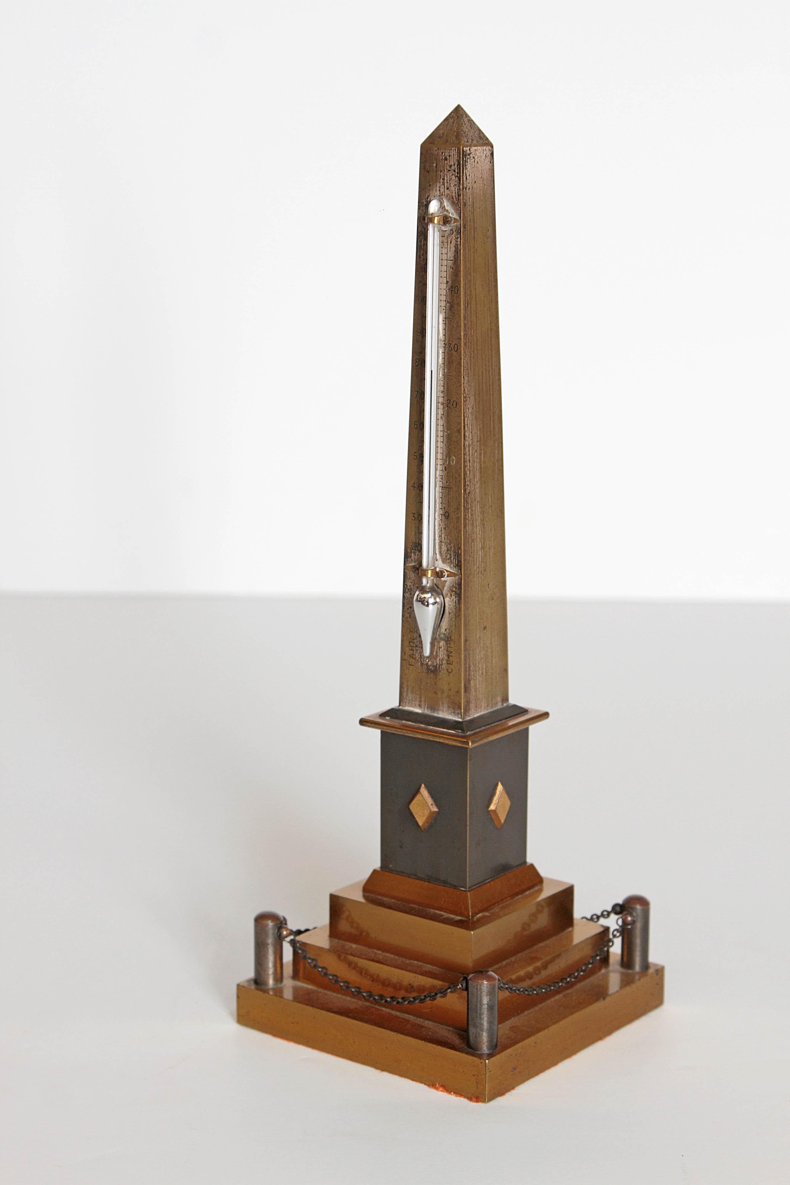 European Early 19th Century Continental Grand Tour Obelisk Thermometer