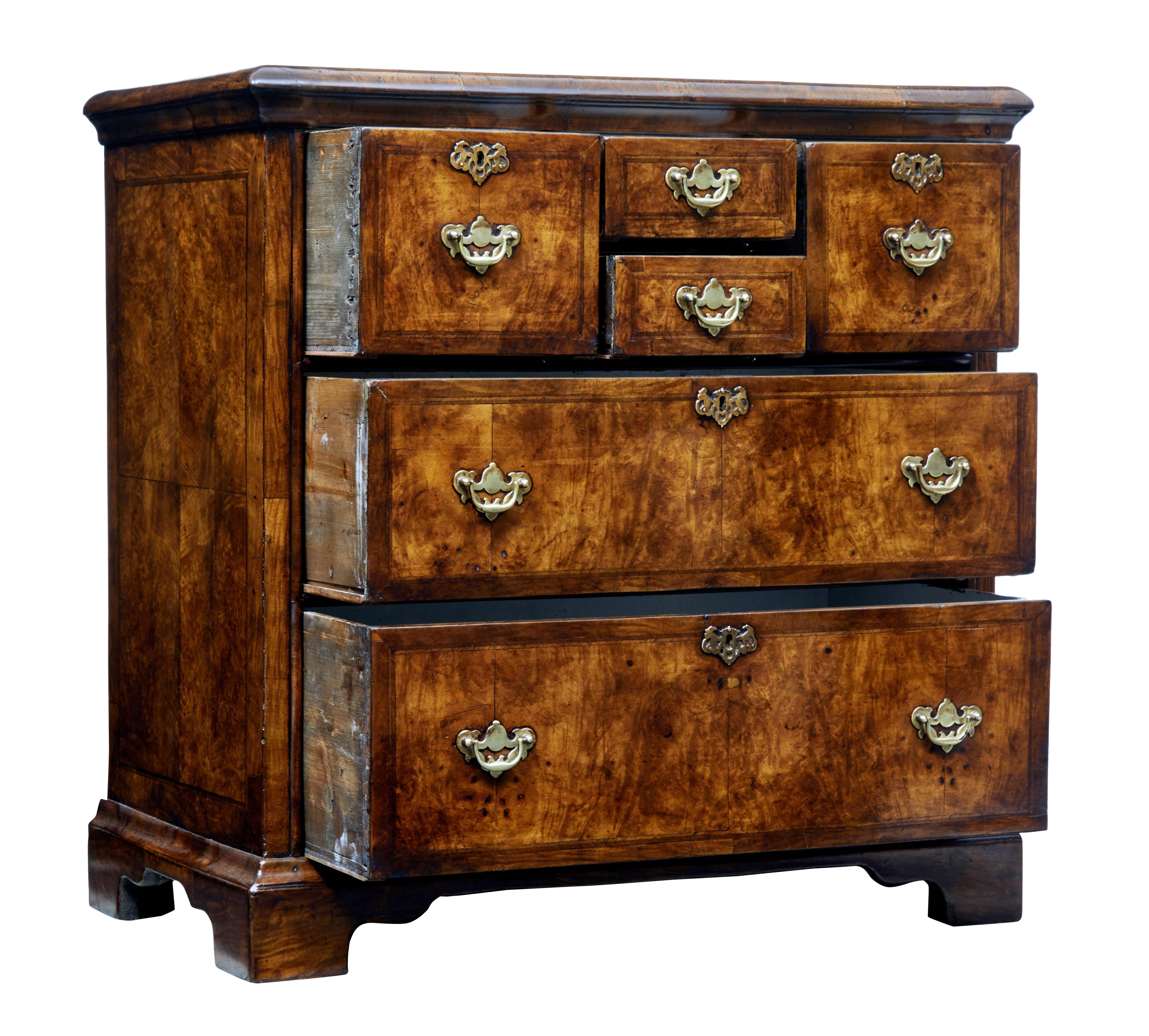 William IV Early 19th Century Continental Walnut Chest of Drawers