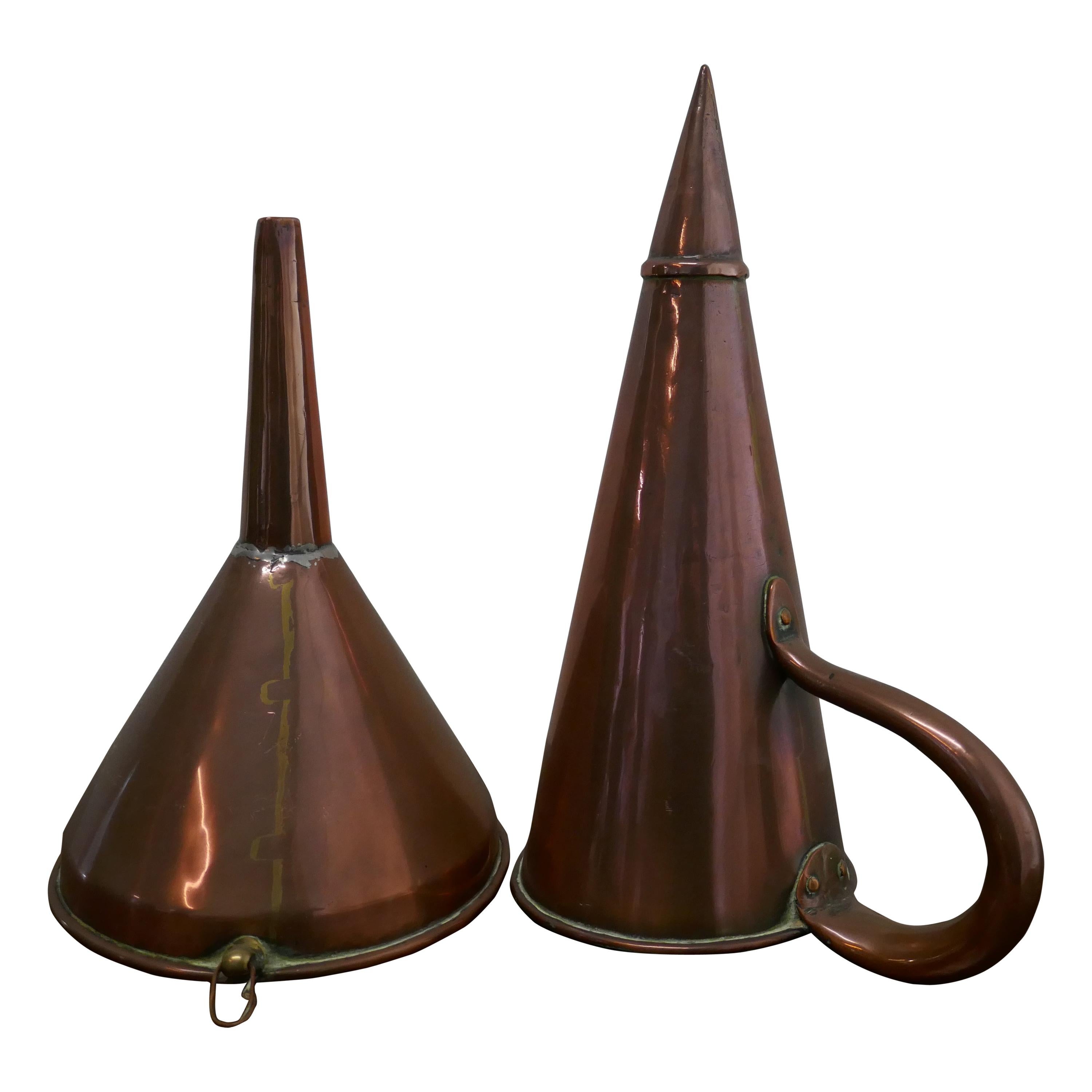 Early 19th Century Copper Ale Muller and Wine Funnel, Set For Sale