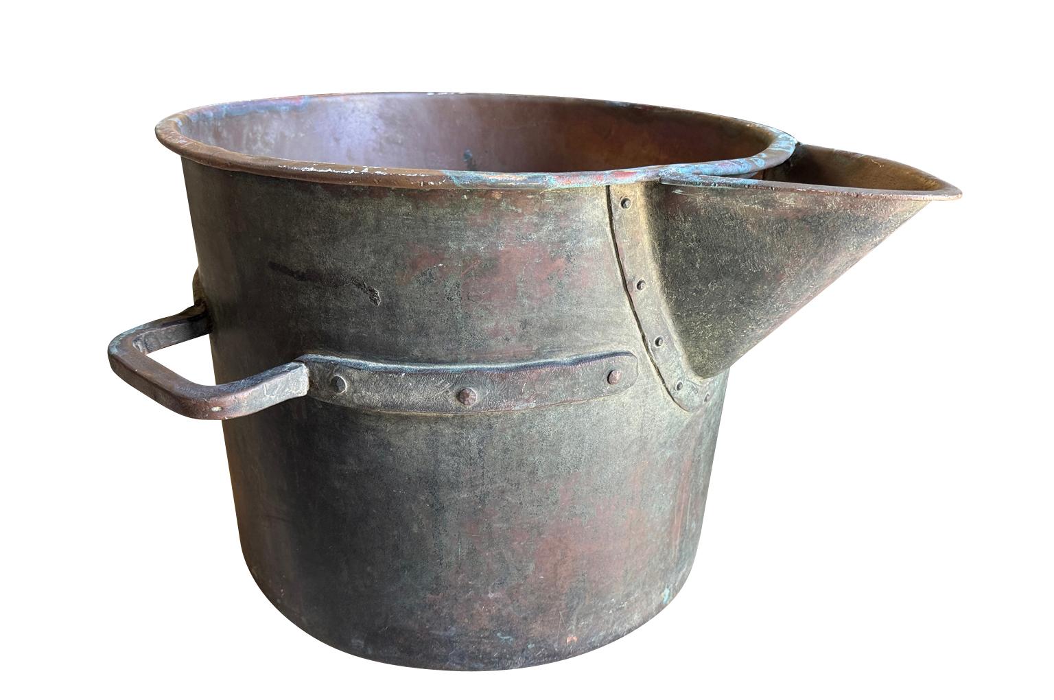 Early 19th Century Copper Cauldron In Good Condition For Sale In Round Top, TX