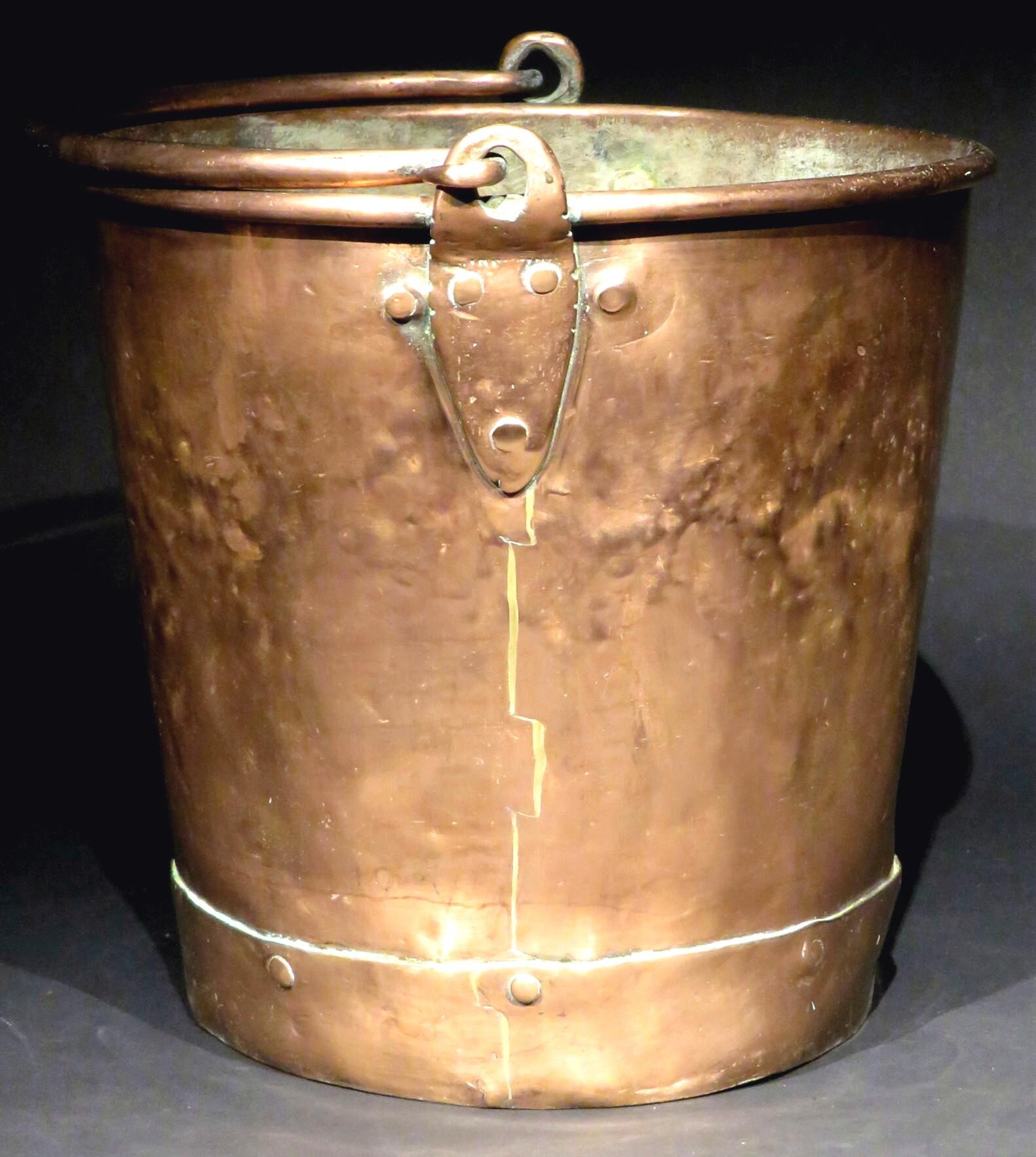 Georgian Early 19th Century Copper Clad Miners Bucket, U.K. Circa 1820 For Sale