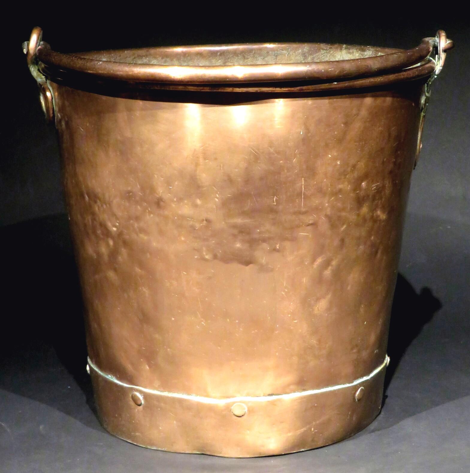 British Early 19th Century Copper Clad Miners Bucket, U.K. Circa 1820 For Sale