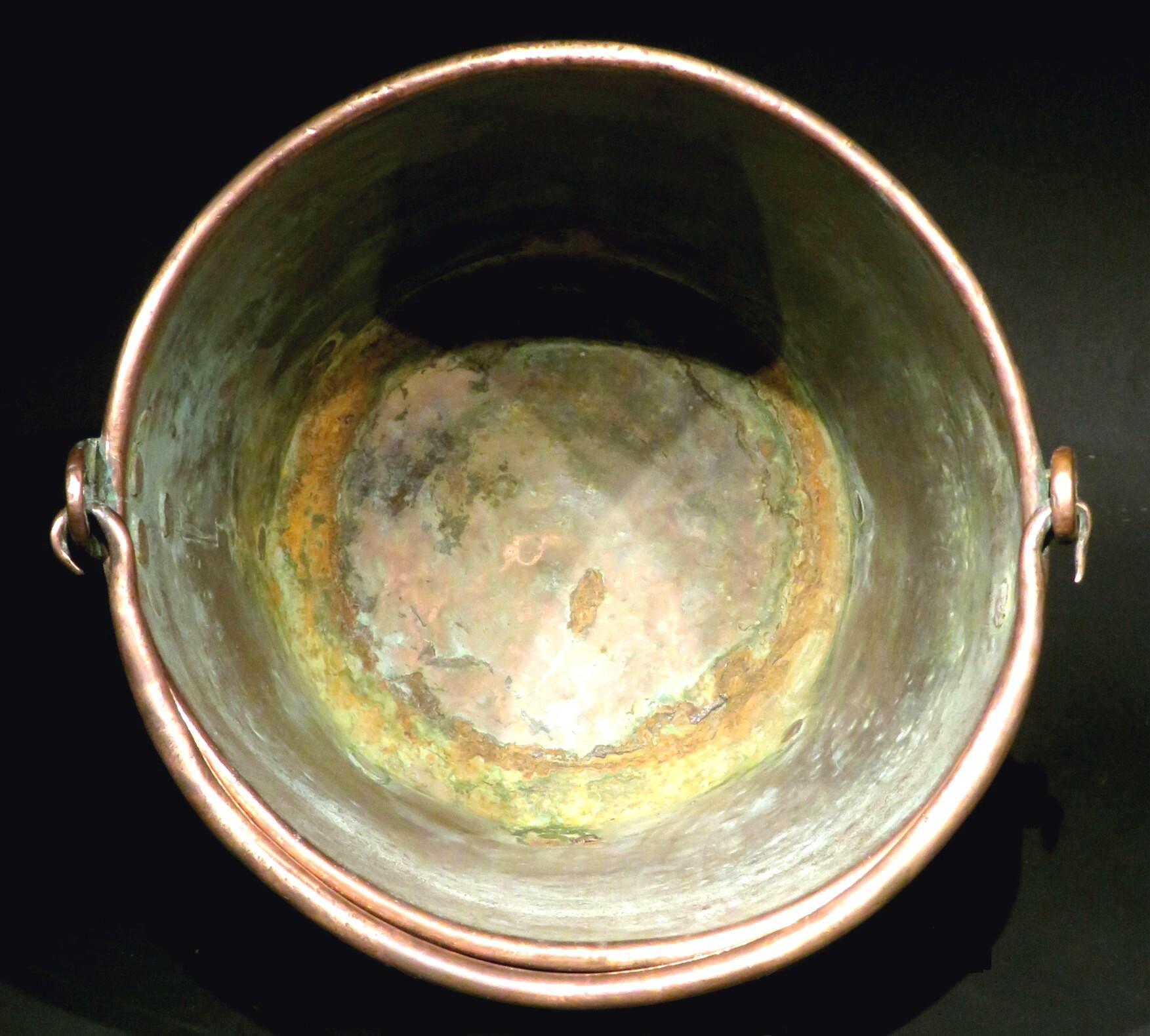 Brass Early 19th Century Copper Clad Miners Bucket, U.K. Circa 1820 For Sale