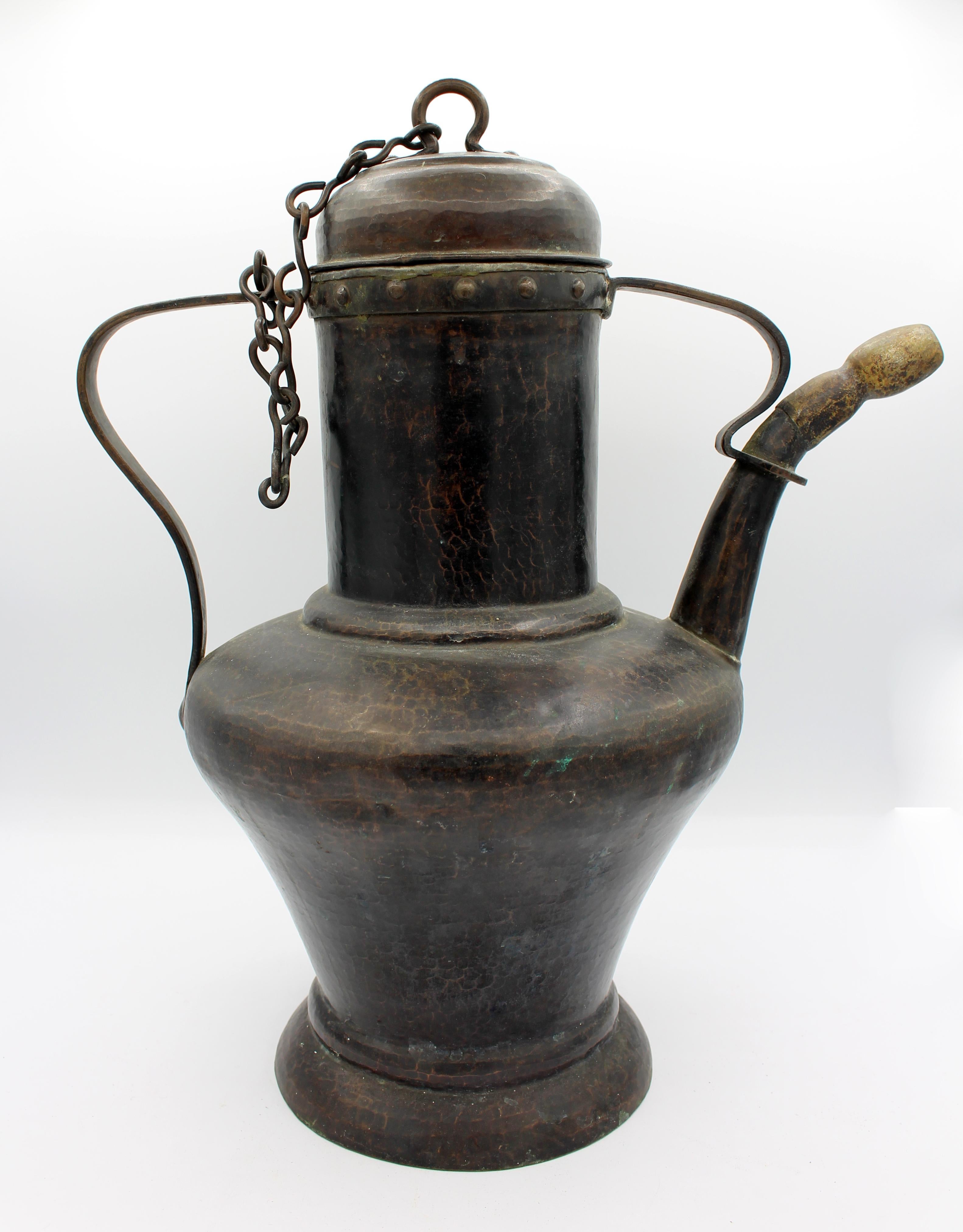 French Early 19th Century Copper Milk Flagon For Sale