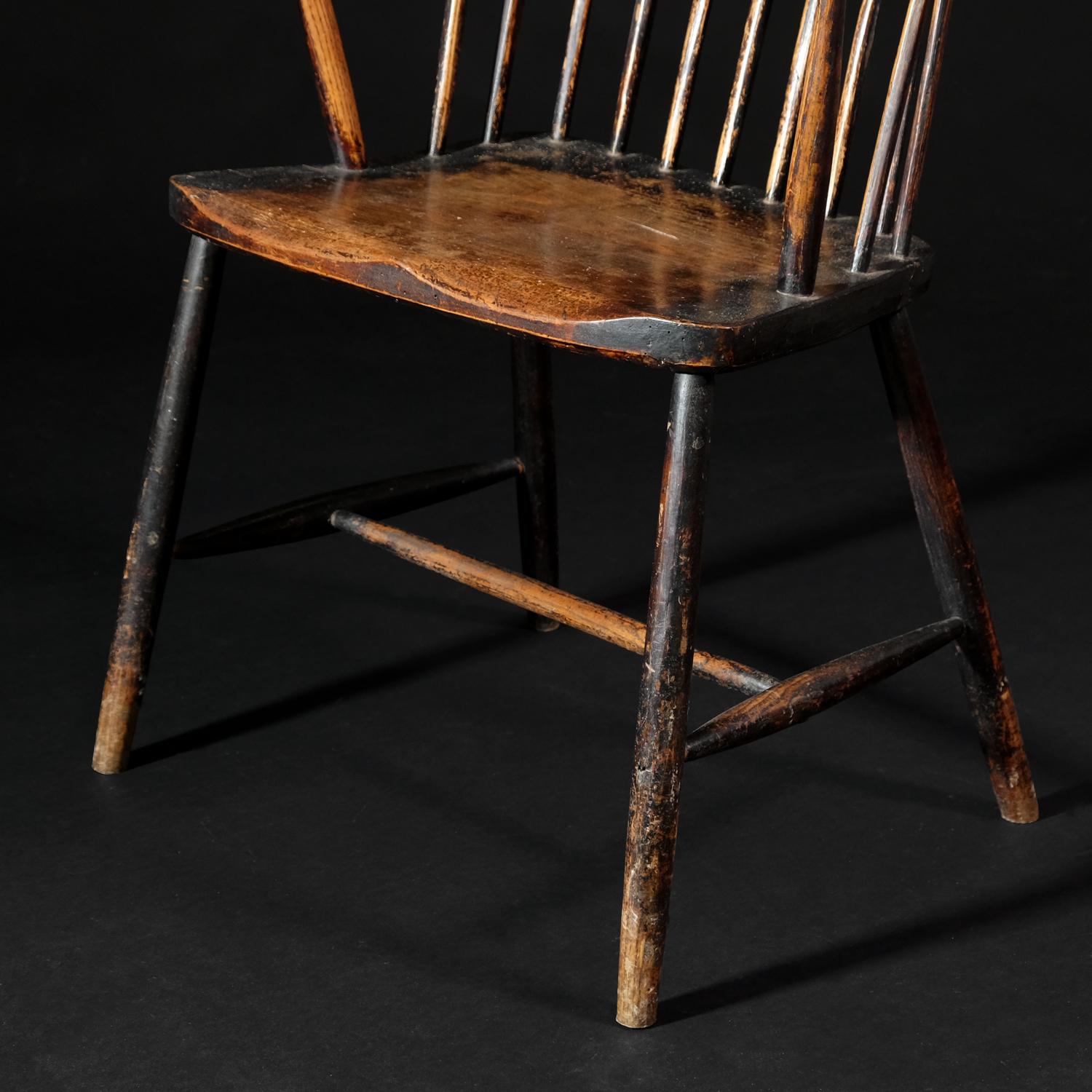 Cornish English West Country Windsor Stick-Stuhl, Bauernhaus, frühes 19. Jahrhundert im Angebot 3
